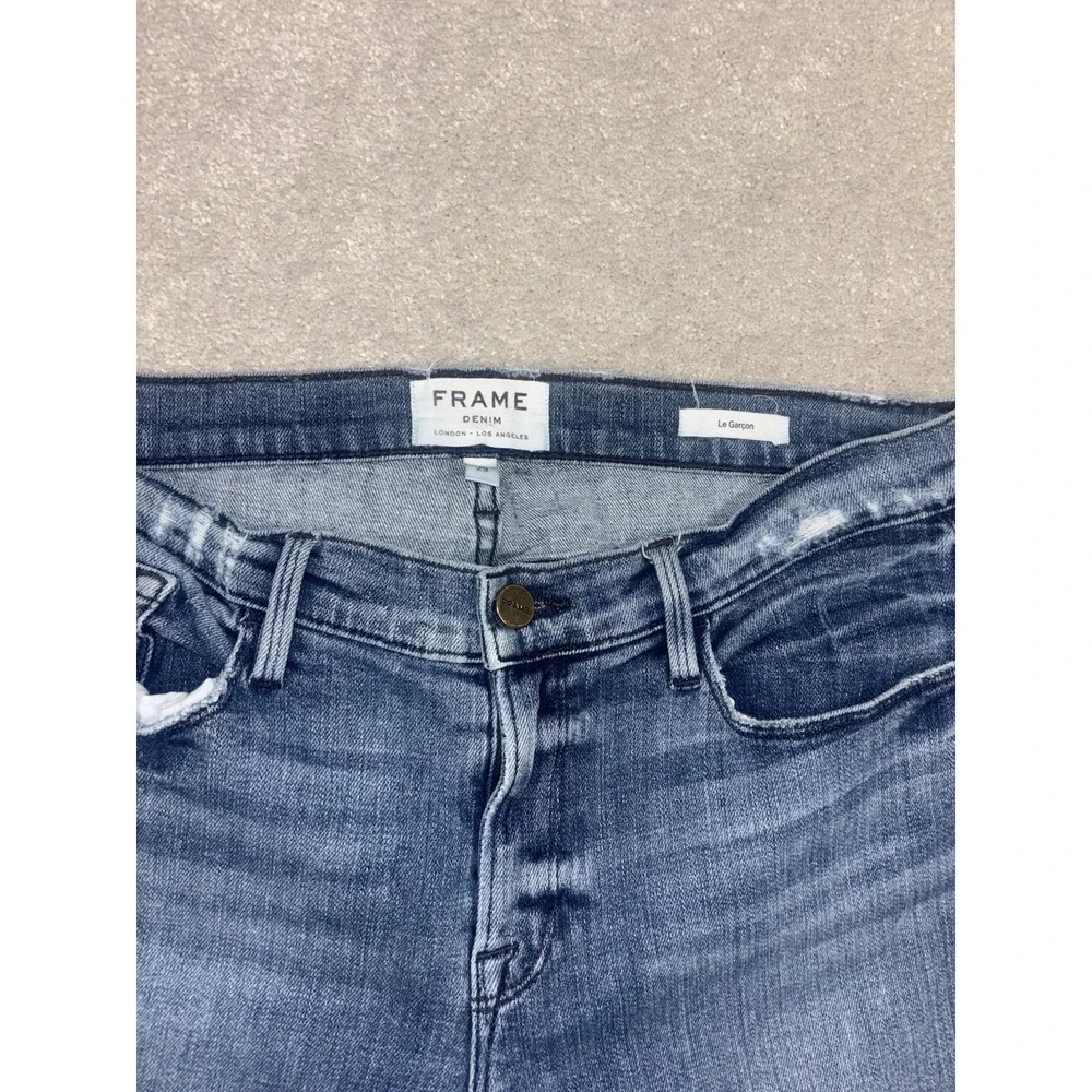 FRAME Le Garcon Light Wash Boyfriend Jeans Tapered‎ Straight Leg Size 29